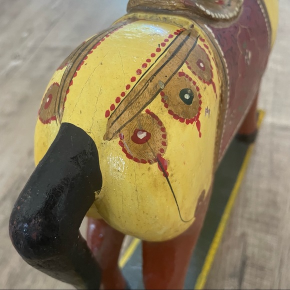 VINTAGE solid wood rocking horse decorative piece hand painted - Picture 10 of 13